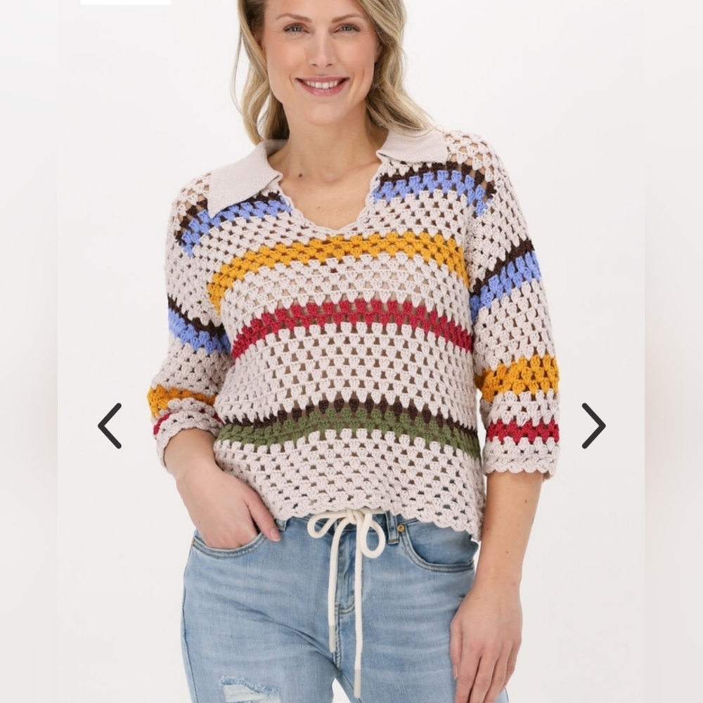 SUNCOO Paris Multicolor Striped Knit Women's Sweater Size France T3 (US 8)